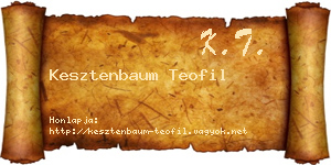 Kesztenbaum Teofil névjegykártya